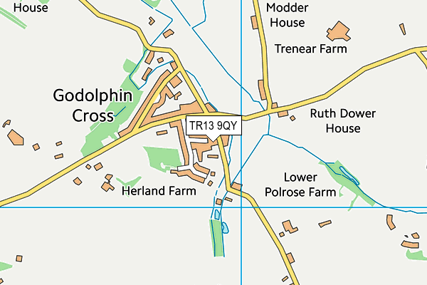 TR13 9QY map - OS VectorMap District (Ordnance Survey)