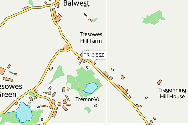 TR13 9SZ map - OS VectorMap District (Ordnance Survey) TR13 9SZ map - OS VectorMap District (Ordnance Survey)