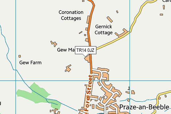TR14 0JZ map - OS VectorMap District (Ordnance Survey)