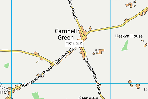 TR14 0LZ map - OS VectorMap District (Ordnance Survey)