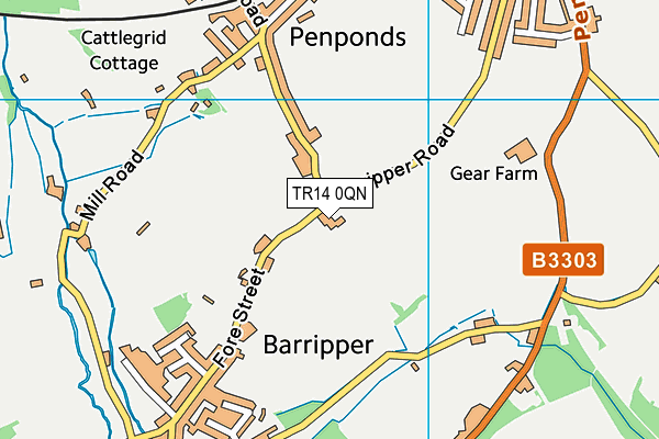 TR14 0QN map - OS VectorMap District (Ordnance Survey) TR14 0QN map - OS VectorMap District (Ordnance Survey)