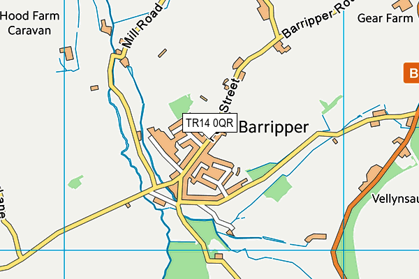 TR14 0QR map - OS VectorMap District (Ordnance Survey) TR14 0QR map - OS VectorMap District (Ordnance Survey)
