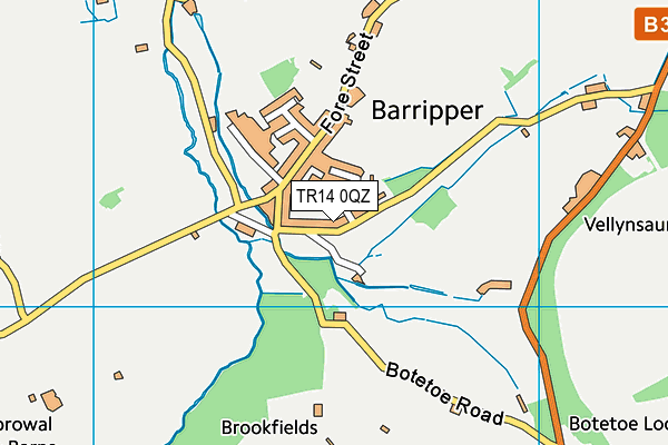 TR14 0QZ map - OS VectorMap District (Ordnance Survey) TR14 0QZ map - OS VectorMap District (Ordnance Survey)