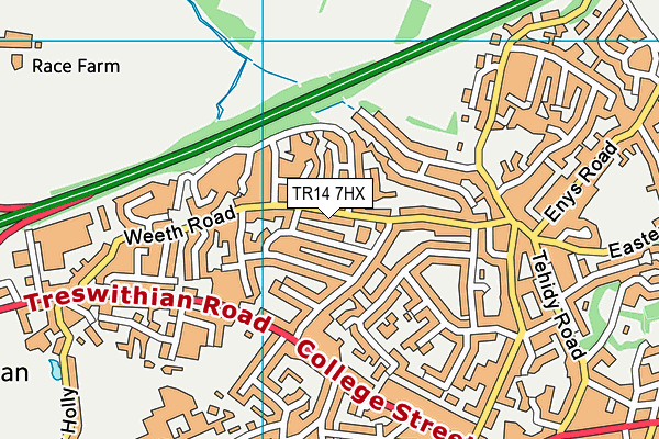 TR14 7HX map - OS VectorMap District (Ordnance Survey) TR14 7HX map - OS VectorMap District (Ordnance Survey)