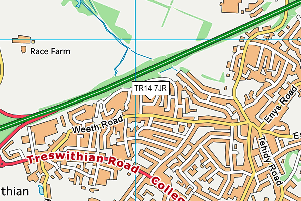 TR14 7JR map - OS VectorMap District (Ordnance Survey) TR14 7JR map - OS VectorMap District (Ordnance Survey)