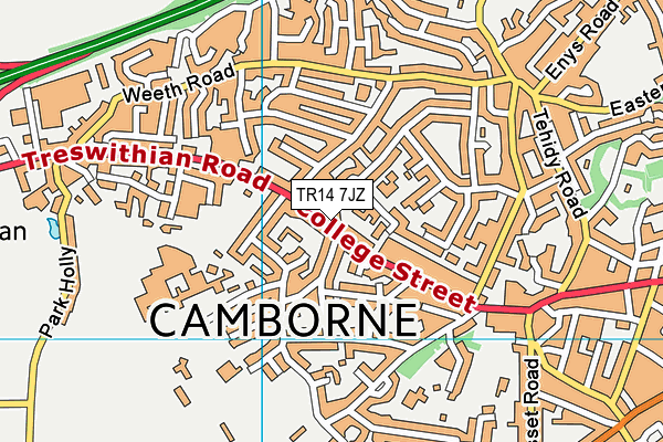 TR14 7JZ map - OS VectorMap District (Ordnance Survey) TR14 7JZ map - OS VectorMap District (Ordnance Survey)