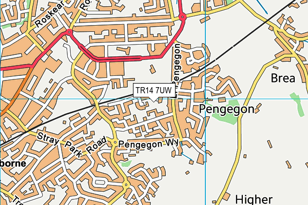 TR14 7UW map - OS VectorMap District (Ordnance Survey)