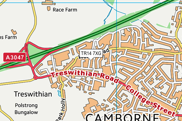 TR14 7XG map - OS VectorMap District (Ordnance Survey) TR14 7XG map - OS VectorMap District (Ordnance Survey)