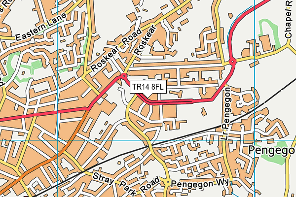 TR14 8FL map - OS VectorMap District (Ordnance Survey) TR14 8FL map - OS VectorMap District (Ordnance Survey)