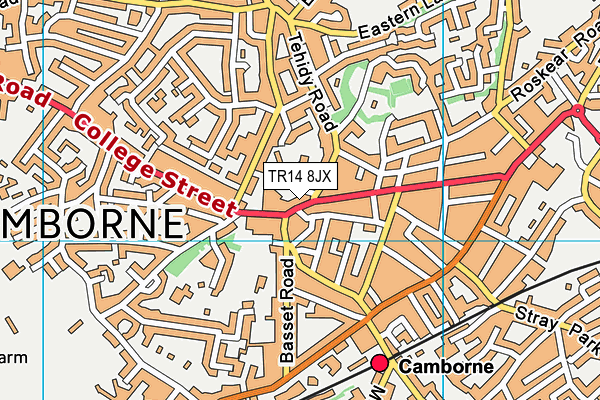 TR14 8JX map - OS VectorMap District (Ordnance Survey) TR14 8JX map - OS VectorMap District (Ordnance Survey)