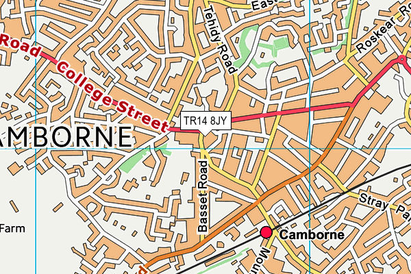 TR14 8JY map - OS VectorMap District (Ordnance Survey) TR14 8JY map - OS VectorMap District (Ordnance Survey)