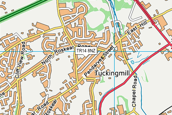 TR14 8NZ map - OS VectorMap District (Ordnance Survey) TR14 8NZ map - OS VectorMap District (Ordnance Survey)