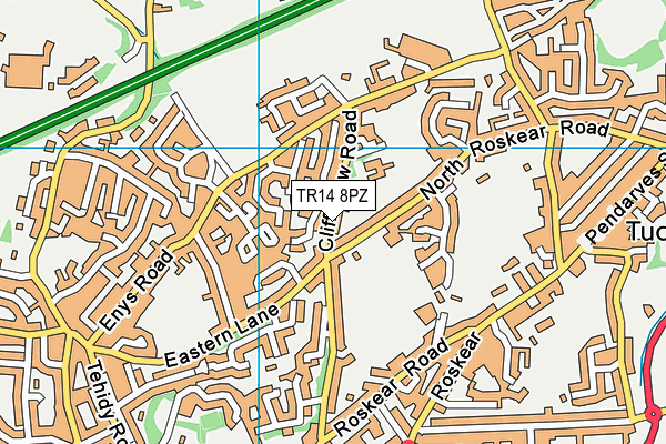 TR14 8PZ map - OS VectorMap District (Ordnance Survey) TR14 8PZ map - OS VectorMap District (Ordnance Survey)
