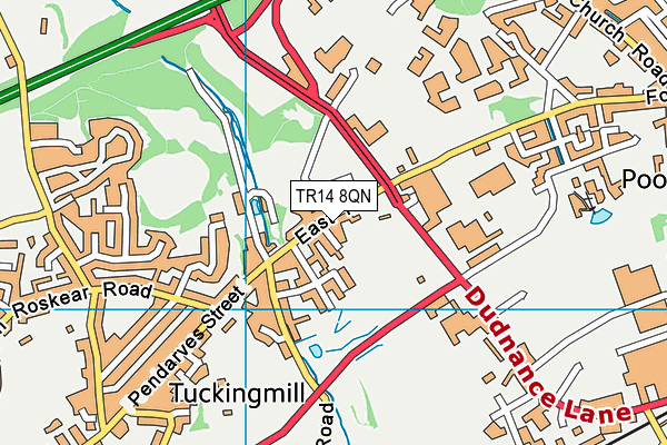TR14 8QN map - OS VectorMap District (Ordnance Survey) TR14 8QN map - OS VectorMap District (Ordnance Survey)