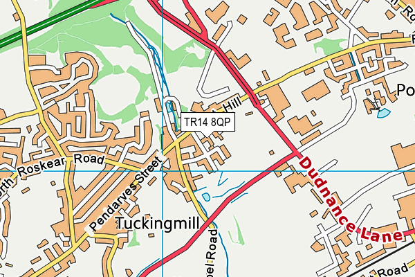 TR14 8QP map - OS VectorMap District (Ordnance Survey) TR14 8QP map - OS VectorMap District (Ordnance Survey)