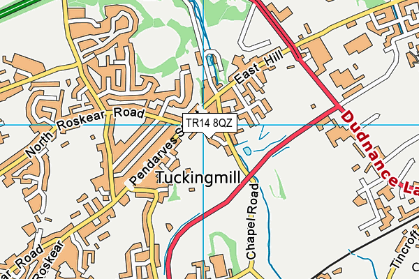 TR14 8QZ map - OS VectorMap District (Ordnance Survey)