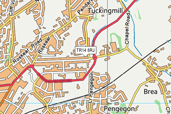 TR14 8RJ map - OS VectorMap District (Ordnance Survey) TR14 8RJ map - OS VectorMap District (Ordnance Survey)