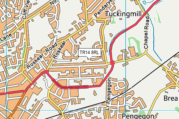 TR14 8RL map - OS VectorMap District (Ordnance Survey) TR14 8RL map - OS VectorMap District (Ordnance Survey)