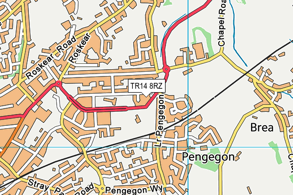 TR14 8RZ map - OS VectorMap District (Ordnance Survey)