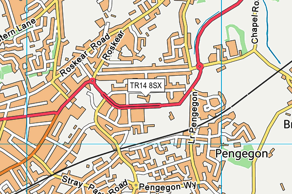 TR14 8SX map - OS VectorMap District (Ordnance Survey)