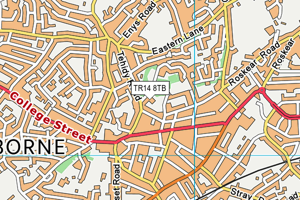 TR14 8TB map - OS VectorMap District (Ordnance Survey) TR14 8TB map - OS VectorMap District (Ordnance Survey)