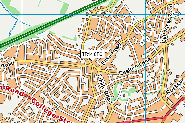 TR14 8TQ map - OS VectorMap District (Ordnance Survey)
