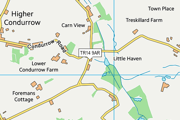 TR14 9AR map - OS VectorMap District (Ordnance Survey) TR14 9AR map - OS VectorMap District (Ordnance Survey)