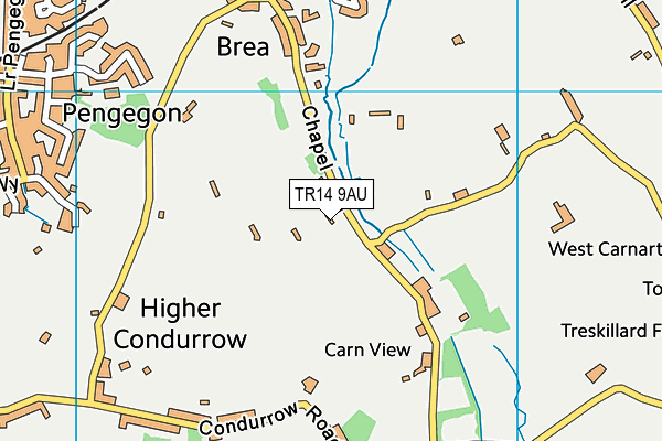 TR14 9AU map - OS VectorMap District (Ordnance Survey) TR14 9AU map - OS VectorMap District (Ordnance Survey)