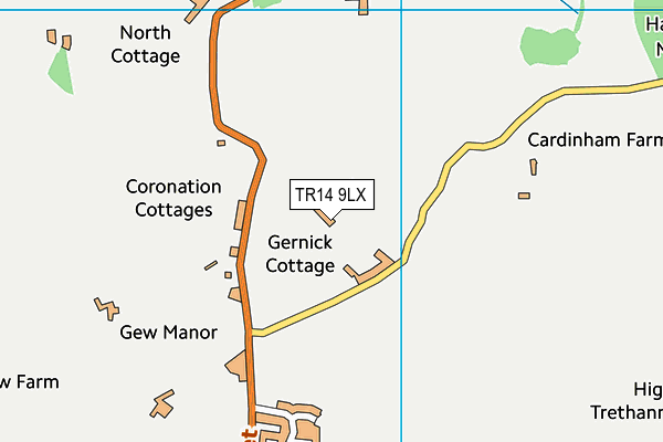 TR14 9LX map - OS VectorMap District (Ordnance Survey) TR14 9LX map - OS VectorMap District (Ordnance Survey)
