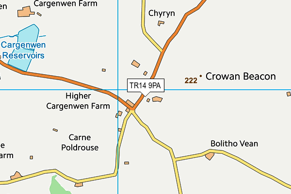 TR14 9PA map - OS VectorMap District (Ordnance Survey) TR14 9PA map - OS VectorMap District (Ordnance Survey)