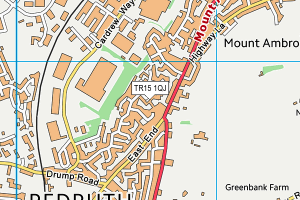 TR15 1QJ map - OS VectorMap District (Ordnance Survey) TR15 1QJ map - OS VectorMap District (Ordnance Survey)