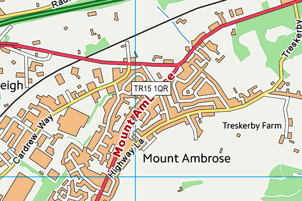 TR15 1QR map - OS VectorMap District (Ordnance Survey) TR15 1QR map - OS VectorMap District (Ordnance Survey)
