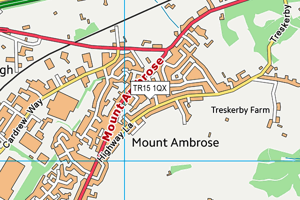 TR15 1QX map - OS VectorMap District (Ordnance Survey) TR15 1QX map - OS VectorMap District (Ordnance Survey)