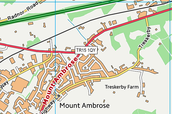 TR15 1QY map - OS VectorMap District (Ordnance Survey) TR15 1QY map - OS VectorMap District (Ordnance Survey)
