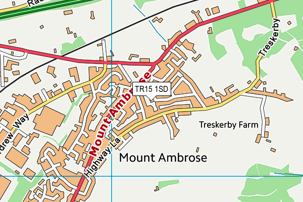TR15 1SD map - OS VectorMap District (Ordnance Survey) TR15 1SD map - OS VectorMap District (Ordnance Survey)