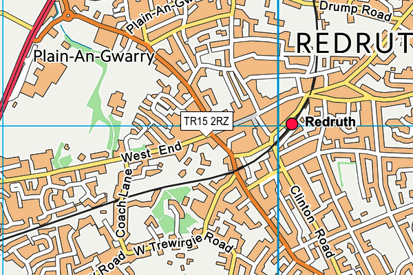 TR15 2RZ map - OS VectorMap District (Ordnance Survey) TR15 2RZ map - OS VectorMap District (Ordnance Survey)