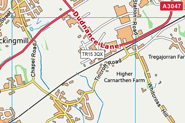 TR15 3QX map - OS VectorMap District (Ordnance Survey) TR15 3QX map - OS VectorMap District (Ordnance Survey)