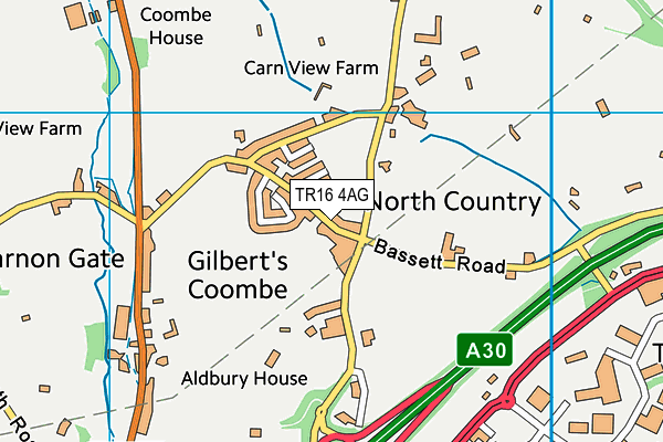 TR16 4AG map - OS VectorMap District (Ordnance Survey) TR16 4AG map - OS VectorMap District (Ordnance Survey)