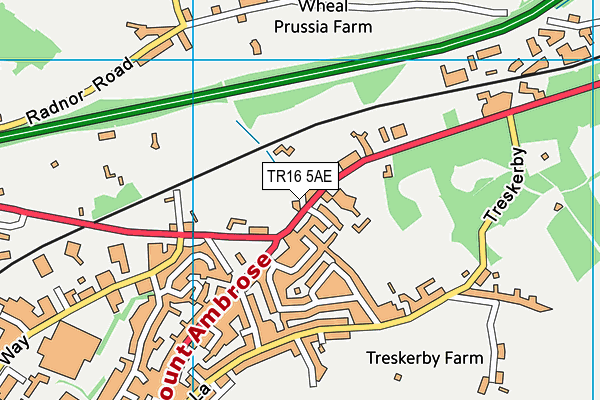 TR16 5AE map - OS VectorMap District (Ordnance Survey) TR16 5AE map - OS VectorMap District (Ordnance Survey)