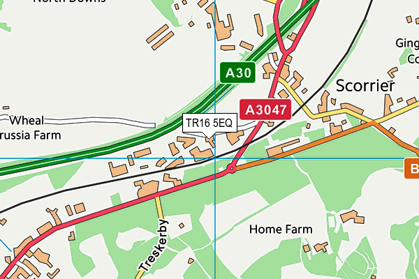 TR16 5EQ map - OS VectorMap District (Ordnance Survey)