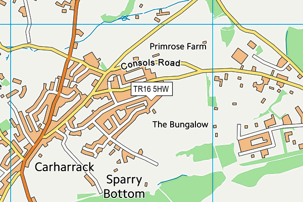 TR16 5HW map - OS VectorMap District (Ordnance Survey) TR16 5HW map - OS VectorMap District (Ordnance Survey)