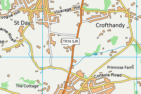 TR16 5JR map - OS VectorMap District (Ordnance Survey) TR16 5JR map - OS VectorMap District (Ordnance Survey)
