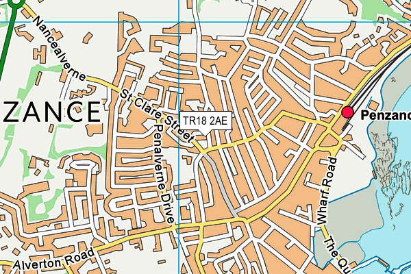 TR18 2AE map - OS VectorMap District (Ordnance Survey) TR18 2AE map - OS VectorMap District (Ordnance Survey)