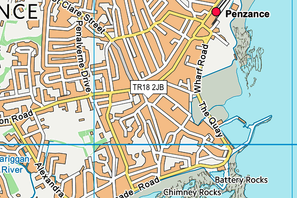 TR18 2JB map - OS VectorMap District (Ordnance Survey) TR18 2JB map - OS VectorMap District (Ordnance Survey)