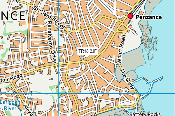 TR18 2JF map - OS VectorMap District (Ordnance Survey) TR18 2JF map - OS VectorMap District (Ordnance Survey)