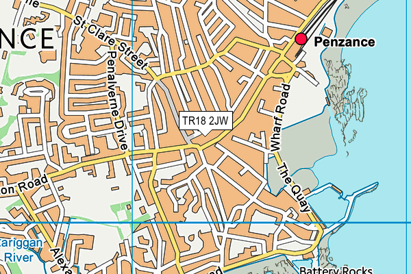 TR18 2JW map - OS VectorMap District (Ordnance Survey) TR18 2JW map - OS VectorMap District (Ordnance Survey)