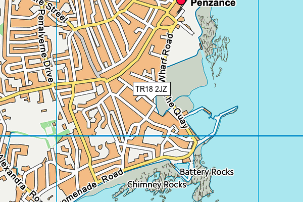 TR18 2JZ map - OS VectorMap District (Ordnance Survey) TR18 2JZ map - OS VectorMap District (Ordnance Survey)