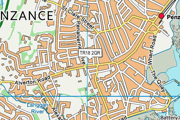 TR18 2QR map - OS VectorMap District (Ordnance Survey) TR18 2QR map - OS VectorMap District (Ordnance Survey)