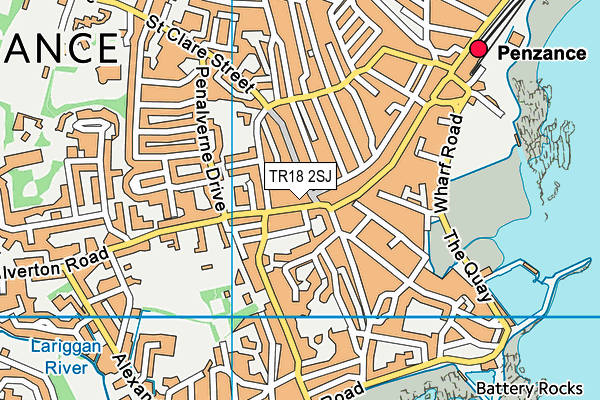 TR18 2SJ map - OS VectorMap District (Ordnance Survey) TR18 2SJ map - OS VectorMap District (Ordnance Survey)