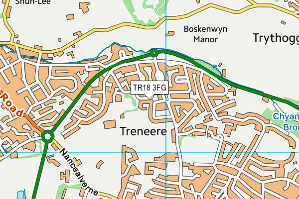 TR18 3FG map - OS VectorMap District (Ordnance Survey)